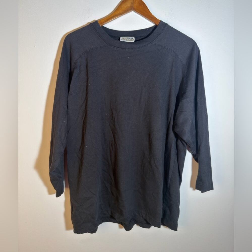 Vintage Fit Knit Black Long Sleeve Shirt
